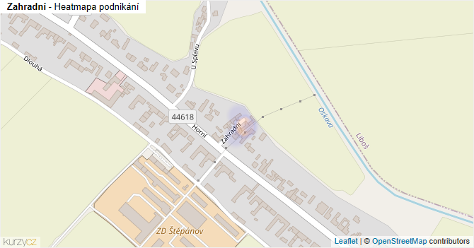 Zahradní - mapa podnikání