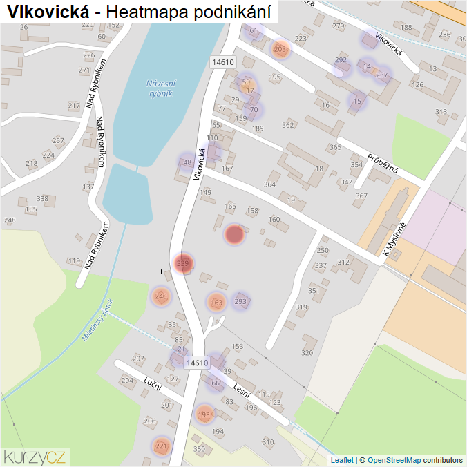 Mapa Vlkovická - Firmy v ulici.