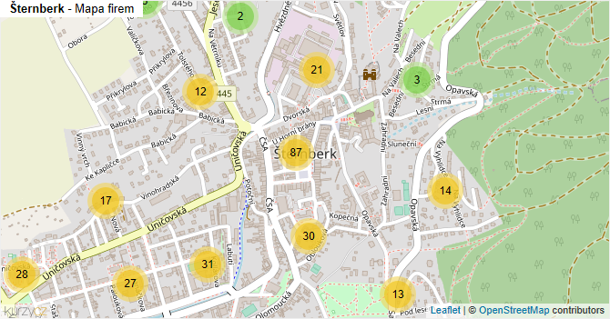 Šternberk - mapa firem