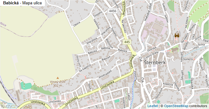 Babická - mapa ulice