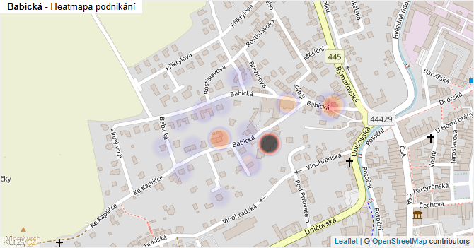 Babická - mapa podnikání
