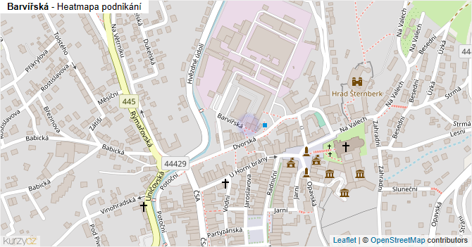 Barvířská - mapa podnikání