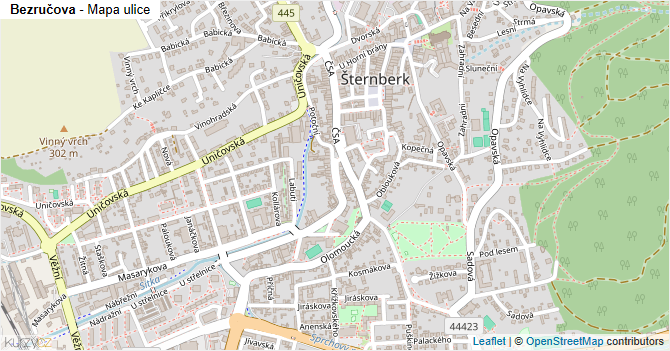 Bezručova - mapa ulice
