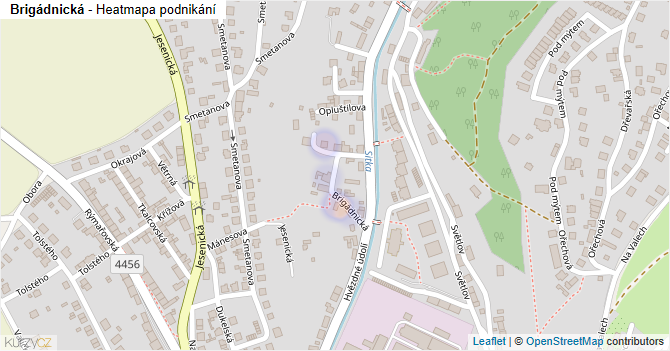 Brigádnická - mapa podnikání