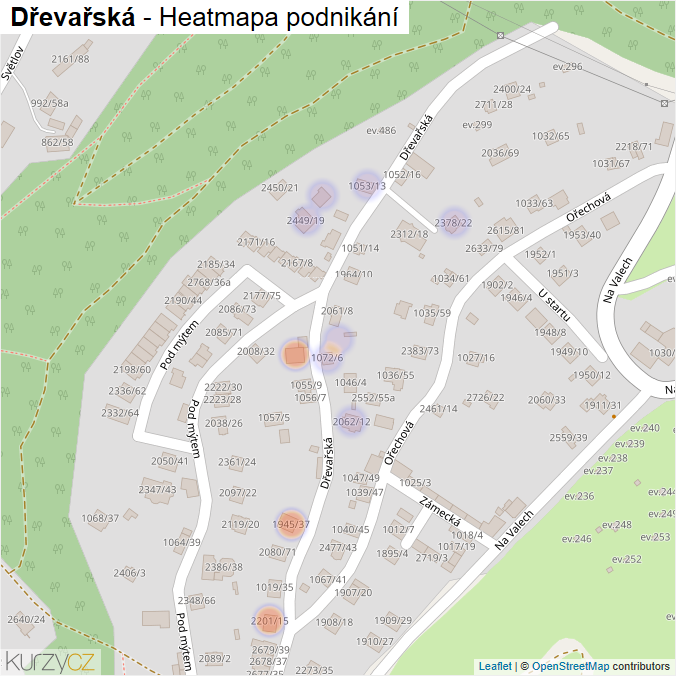 Mapa Dřevařská - Firmy v ulici.