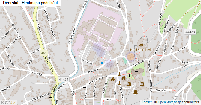 Dvorská - mapa podnikání