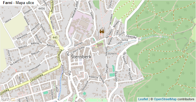 Farní - mapa ulice