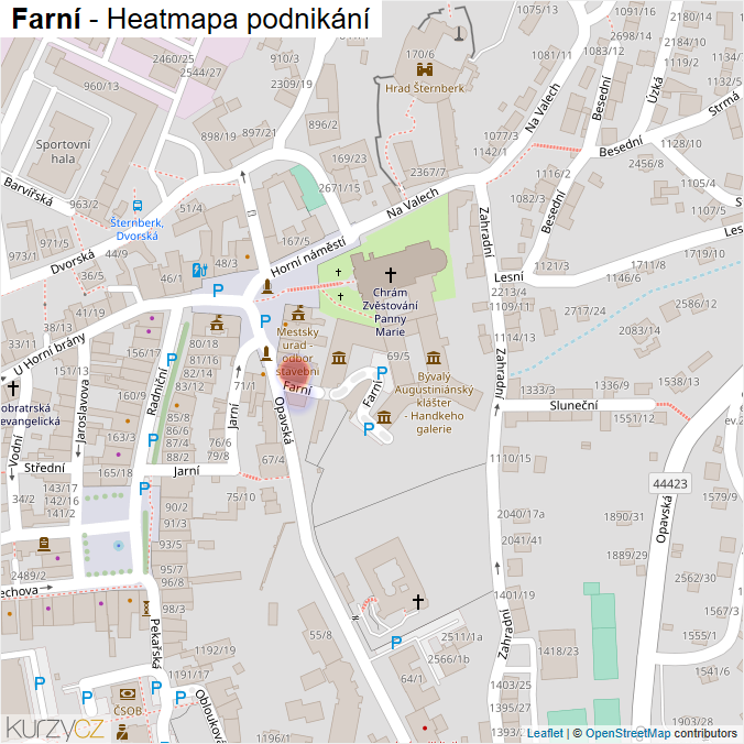 Mapa Farní - Firmy v ulici.
