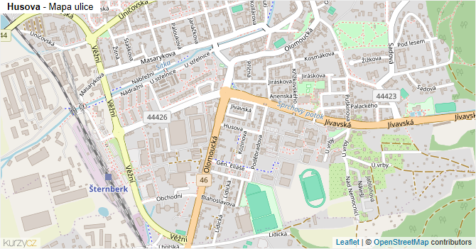 Husova - mapa ulice