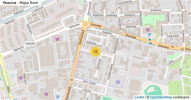 Husova - mapa firem