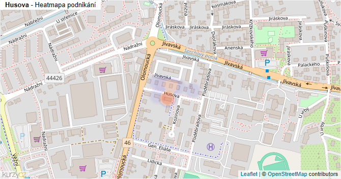Husova - mapa podnikání