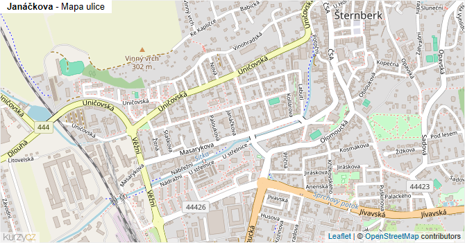 Janáčkova - mapa ulice