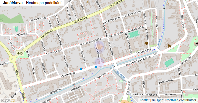 Janáčkova - mapa podnikání