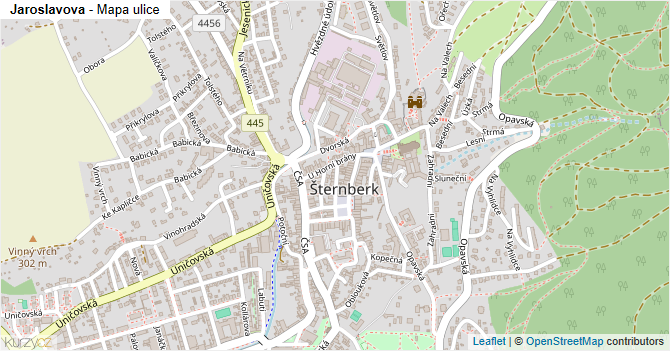 Jaroslavova - mapa ulice