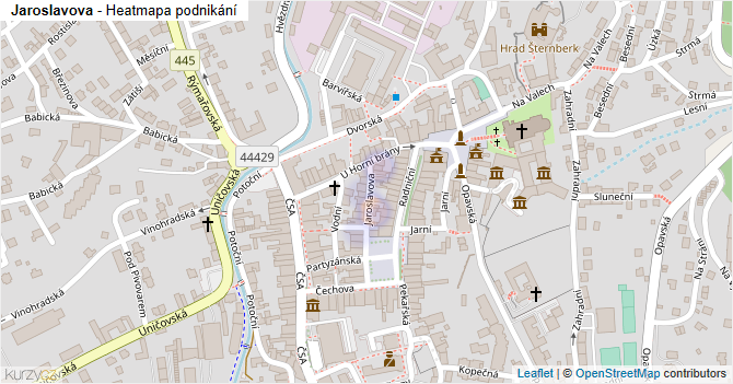 Jaroslavova - mapa podnikání