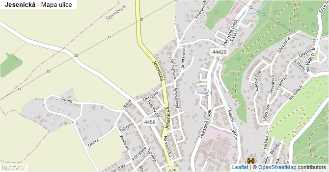 Jesenická - mapa ulice