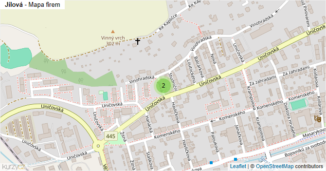 Jílová - mapa firem