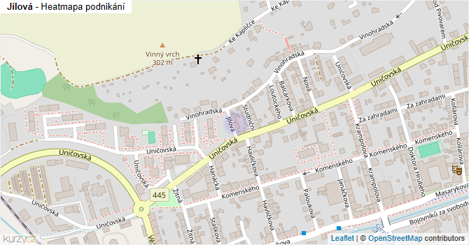 Jílová - mapa podnikání