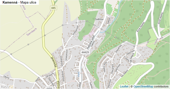 Kamenná - mapa ulice