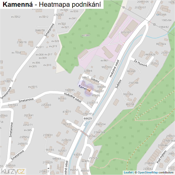 Mapa Kamenná - Firmy v ulici.