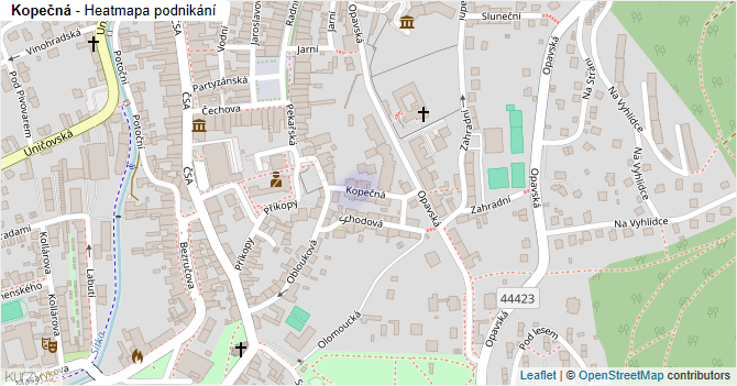 Kopečná - mapa podnikání