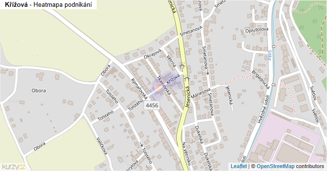 Křížová - mapa podnikání