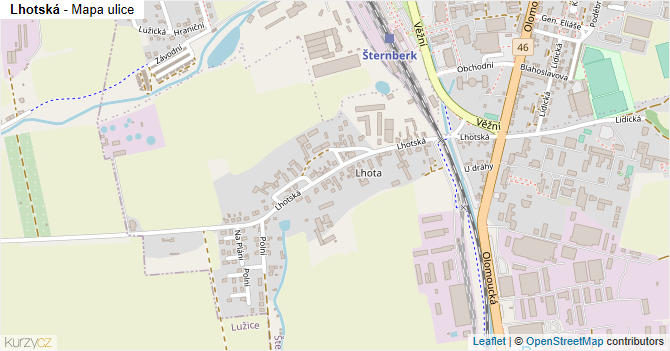 Lhotská - mapa ulice