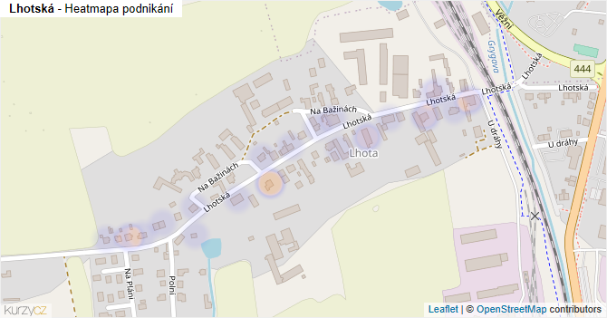 Lhotská - mapa podnikání