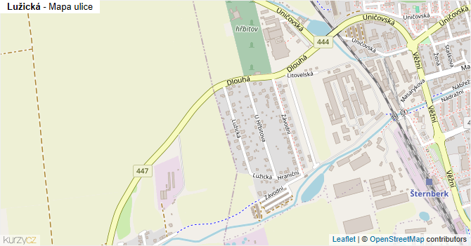 Lužická - mapa ulice