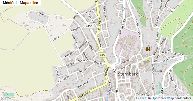 Měsíční - mapa ulice