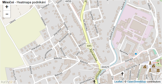 Měsíční - mapa podnikání