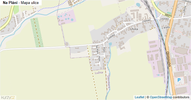 Na Pláni - mapa ulice
