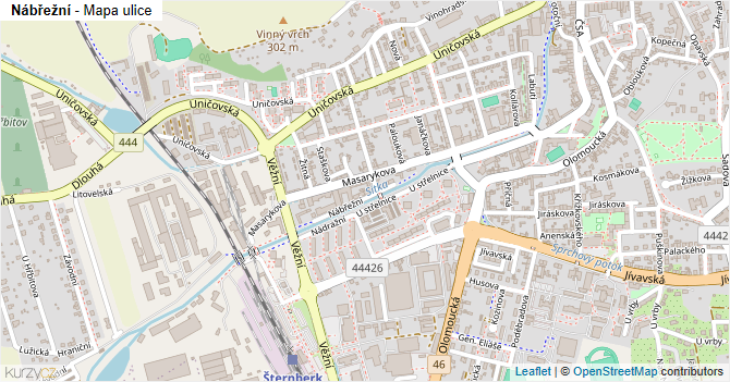 Nábřežní - mapa ulice