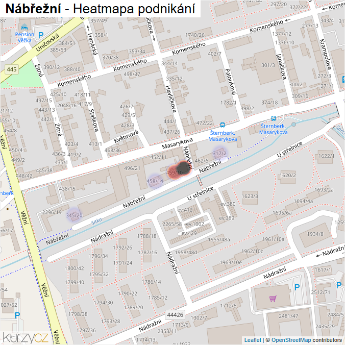 Mapa Nábřežní - Firmy v ulici.