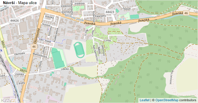 Návrší - mapa ulice