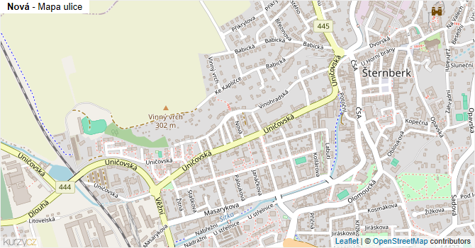 Nová - mapa ulice