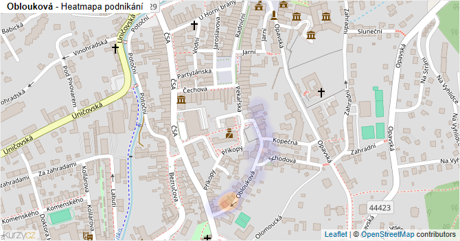 Oblouková - mapa podnikání