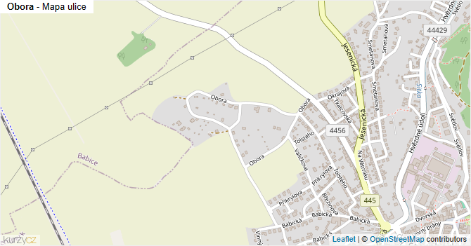 Obora - mapa ulice