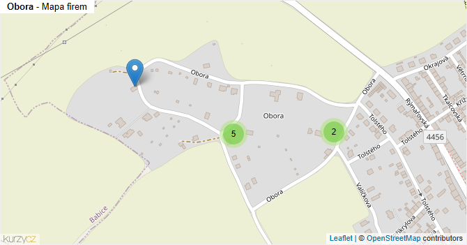 Obora - mapa firem