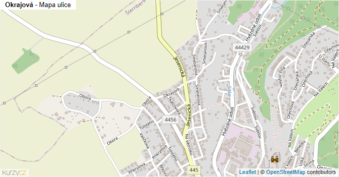 Okrajová - mapa ulice