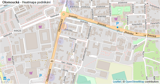 Olomoucká - mapa podnikání