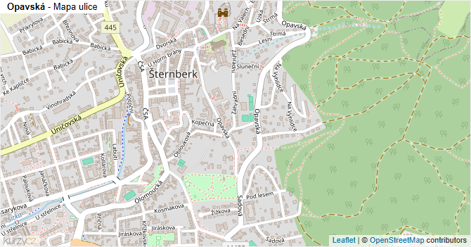Opavská - mapa ulice