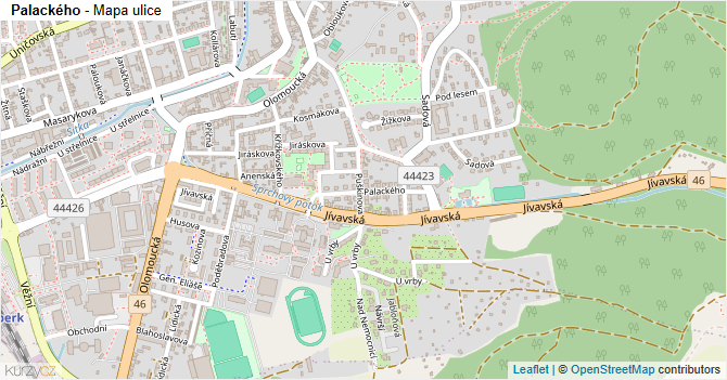 Palackého - mapa ulice