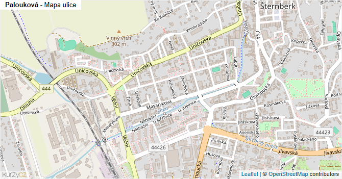 Palouková - mapa ulice