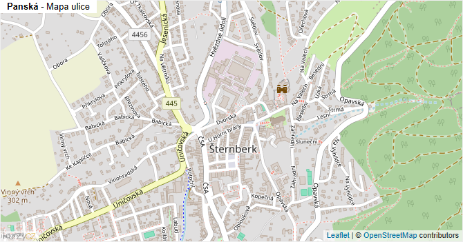 Panská - mapa ulice