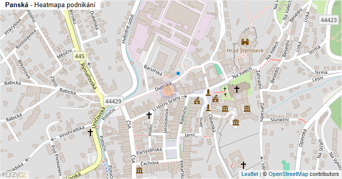 Panská - mapa podnikání