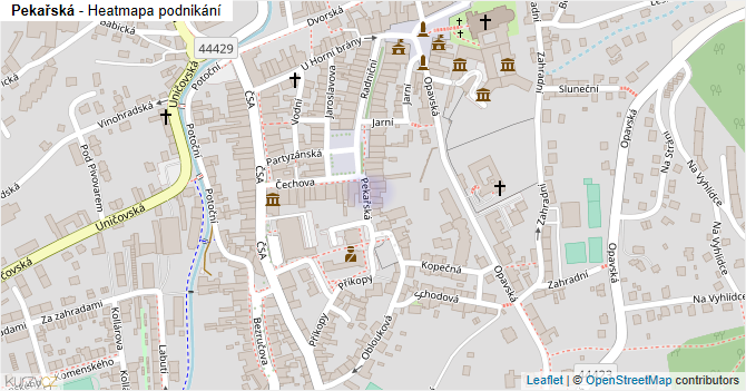 Pekařská - mapa podnikání