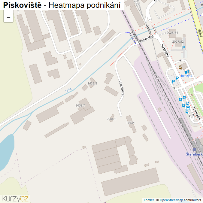 Mapa Pískoviště - Firmy v ulici.