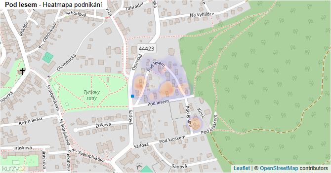 Pod lesem - mapa podnikání