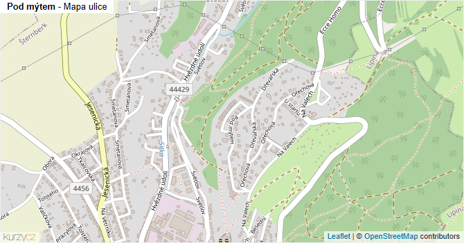 Pod mýtem - mapa ulice